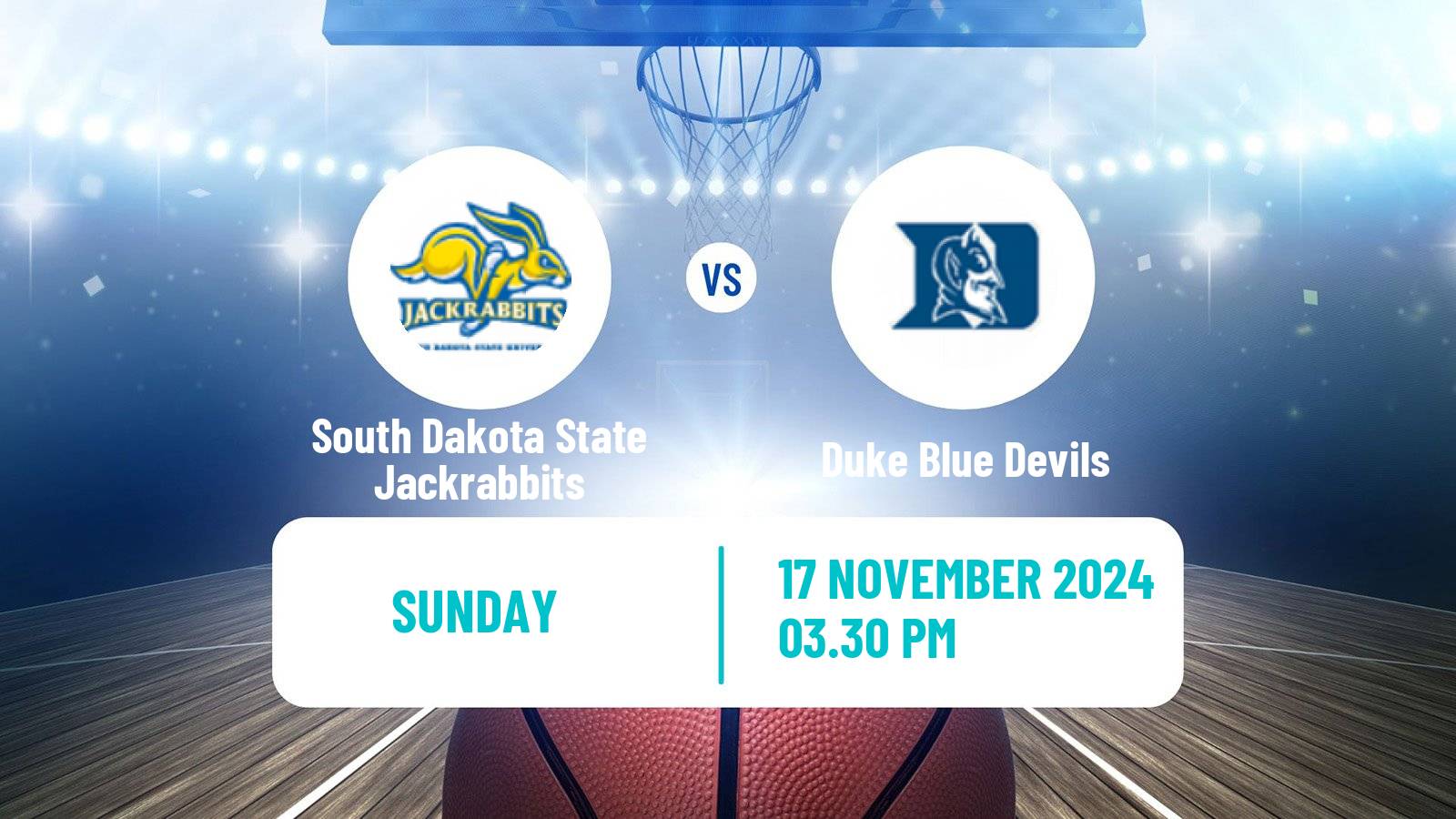 Basketball NCAA College Basketball Women South Dakota State Jackrabbits - Duke Blue Devils