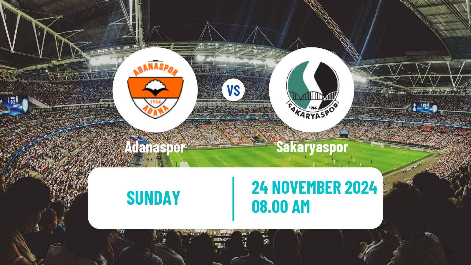 Soccer Turkish First League Adanaspor - Sakaryaspor