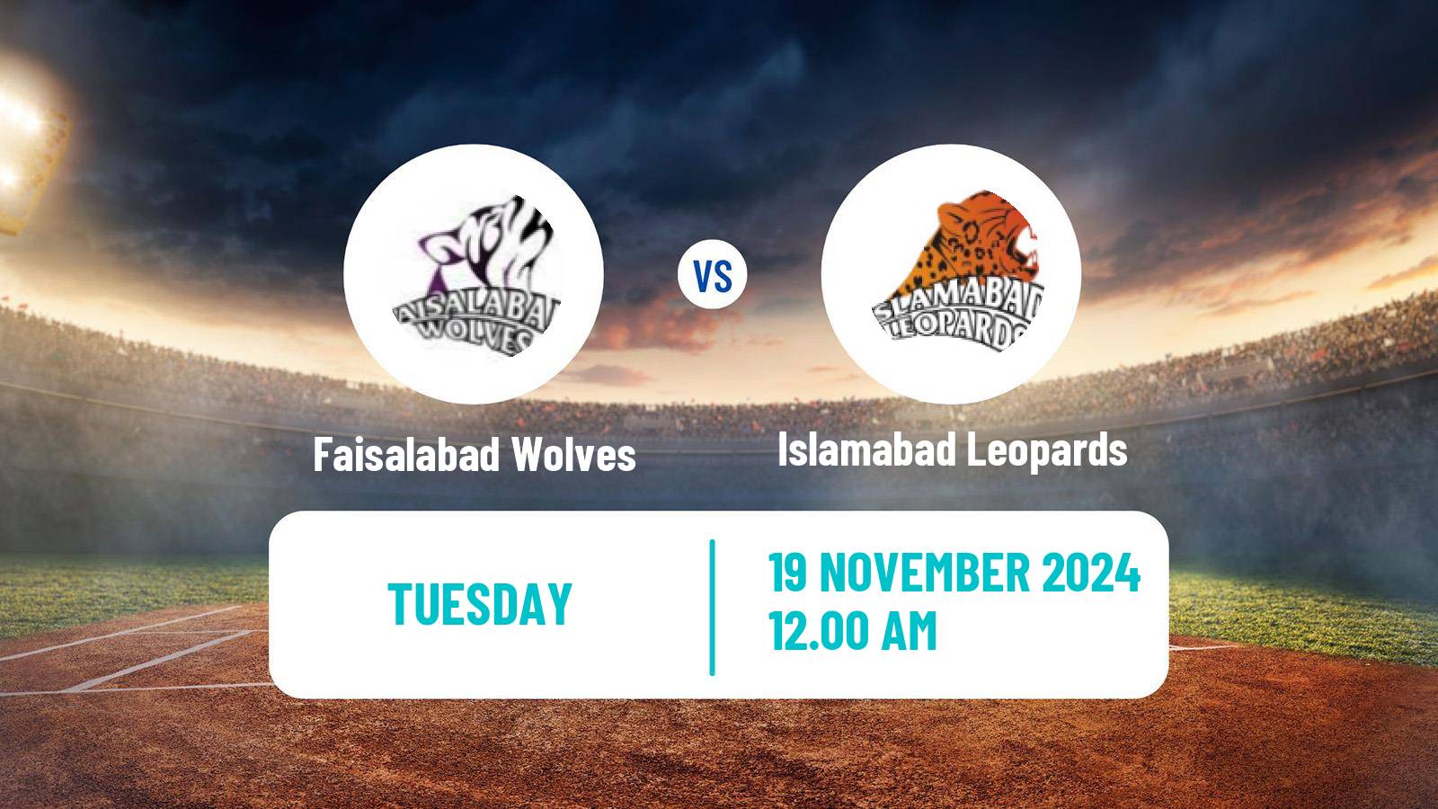 Cricket Pakistan Quaid-e-Azam Trophy Faisalabad Wolves - Islamabad Leopards