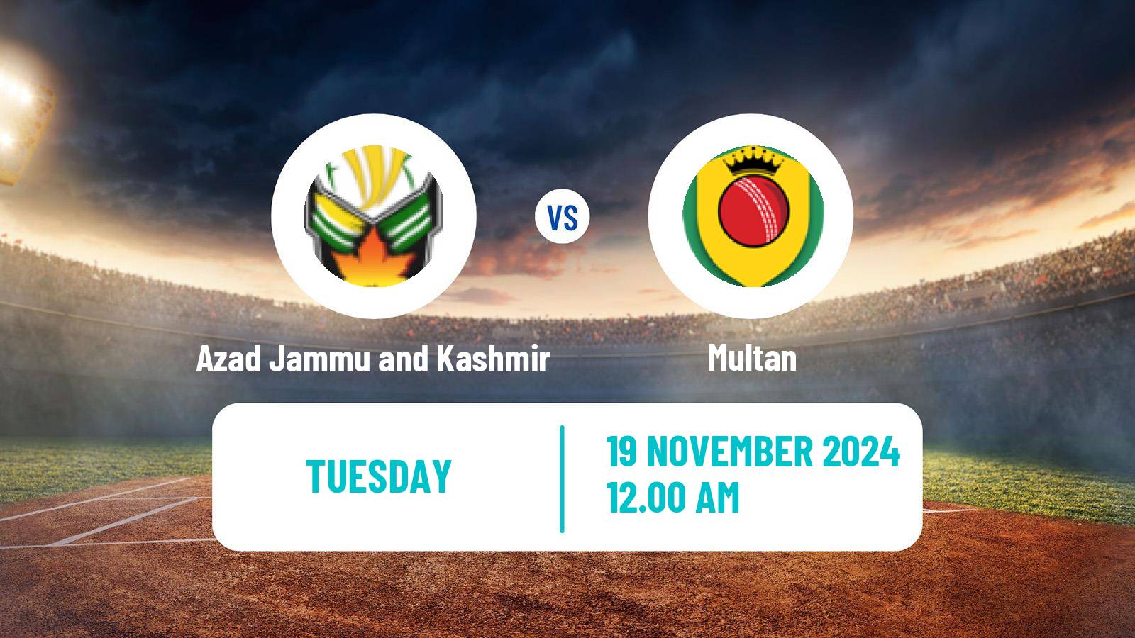 Cricket Pakistan Quaid-e-Azam Trophy Azad Jammu and Kashmir - Multan