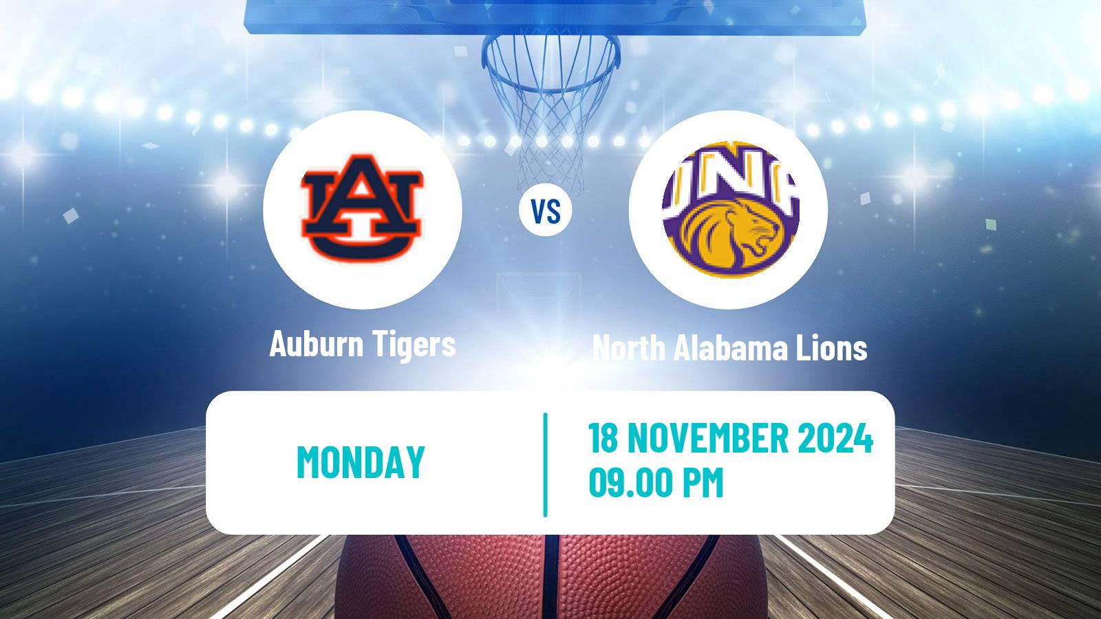 Basketball NCAA College Basketball Auburn Tigers - North Alabama Lions