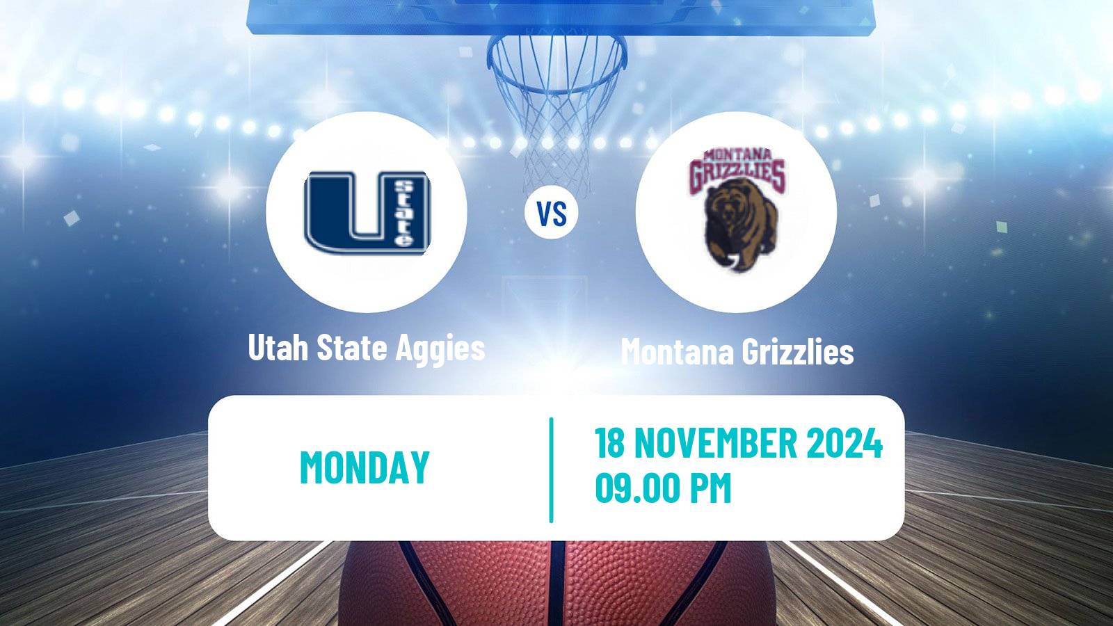 Basketball NCAA College Basketball Utah State Aggies - Montana Grizzlies