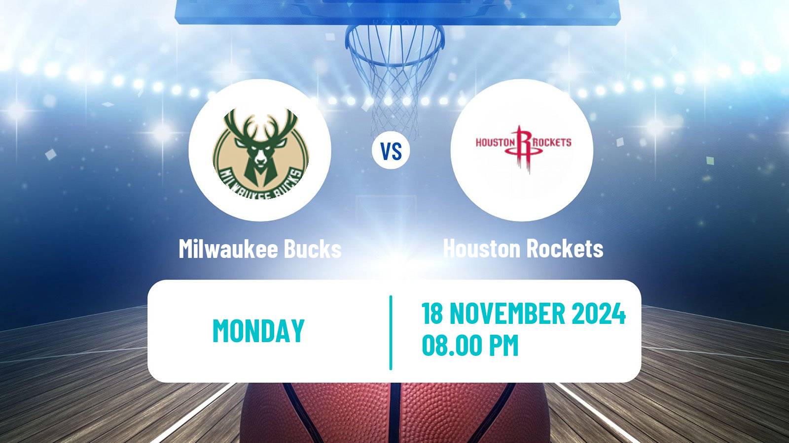 Basketball NBA Milwaukee Bucks - Houston Rockets