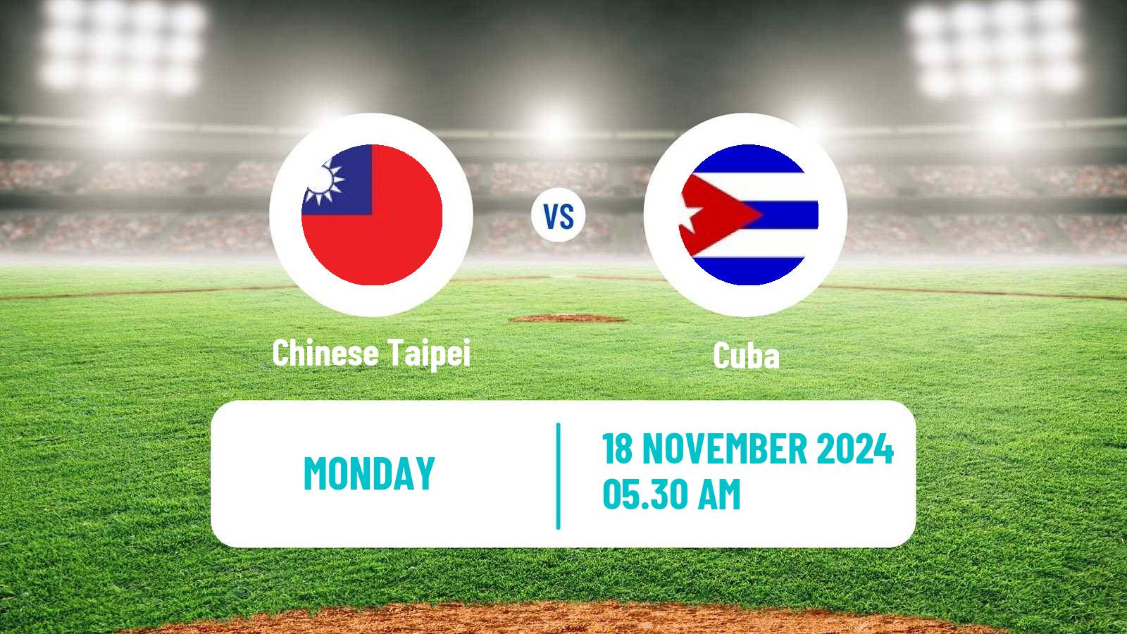 Baseball WBSC Premier 12 Chinese Taipei - Cuba