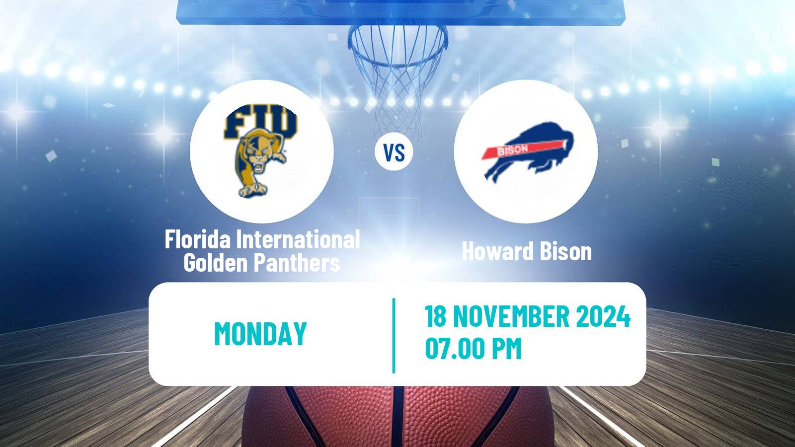 Basketball NCAA College Basketball Florida International Golden Panthers - Howard Bison