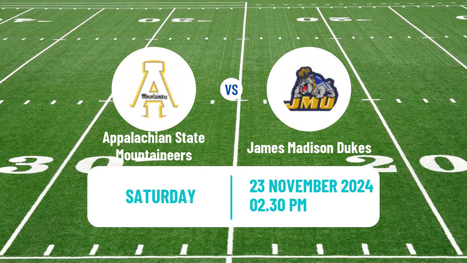 American football NCAA College Football Appalachian State Mountaineers - James Madison Dukes