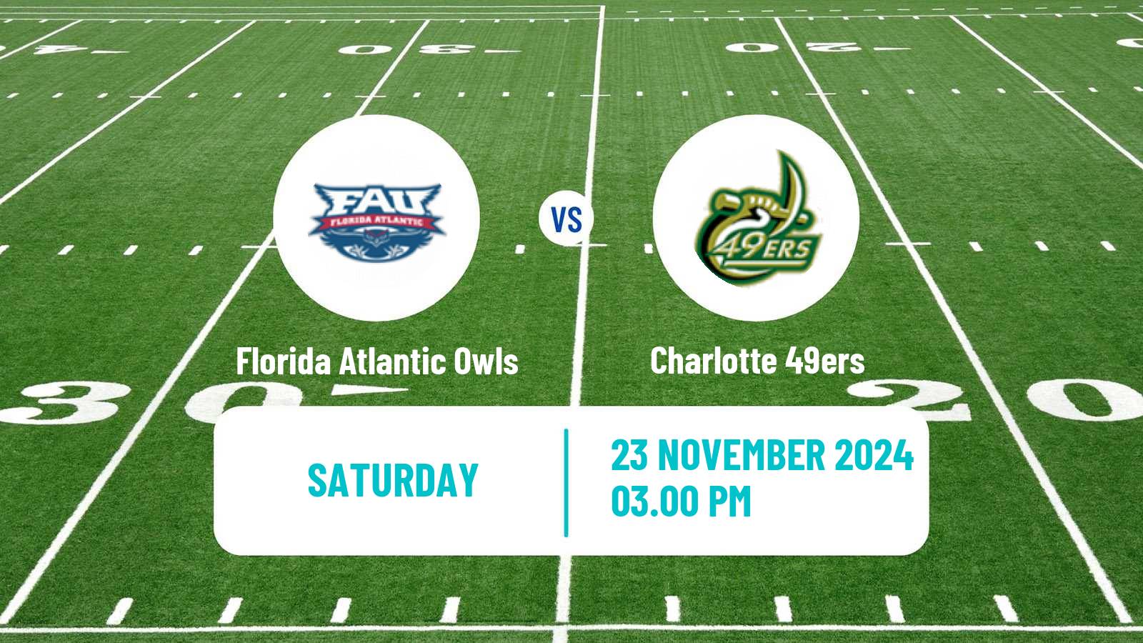 American football NCAA College Football Florida Atlantic Owls - Charlotte 49ers