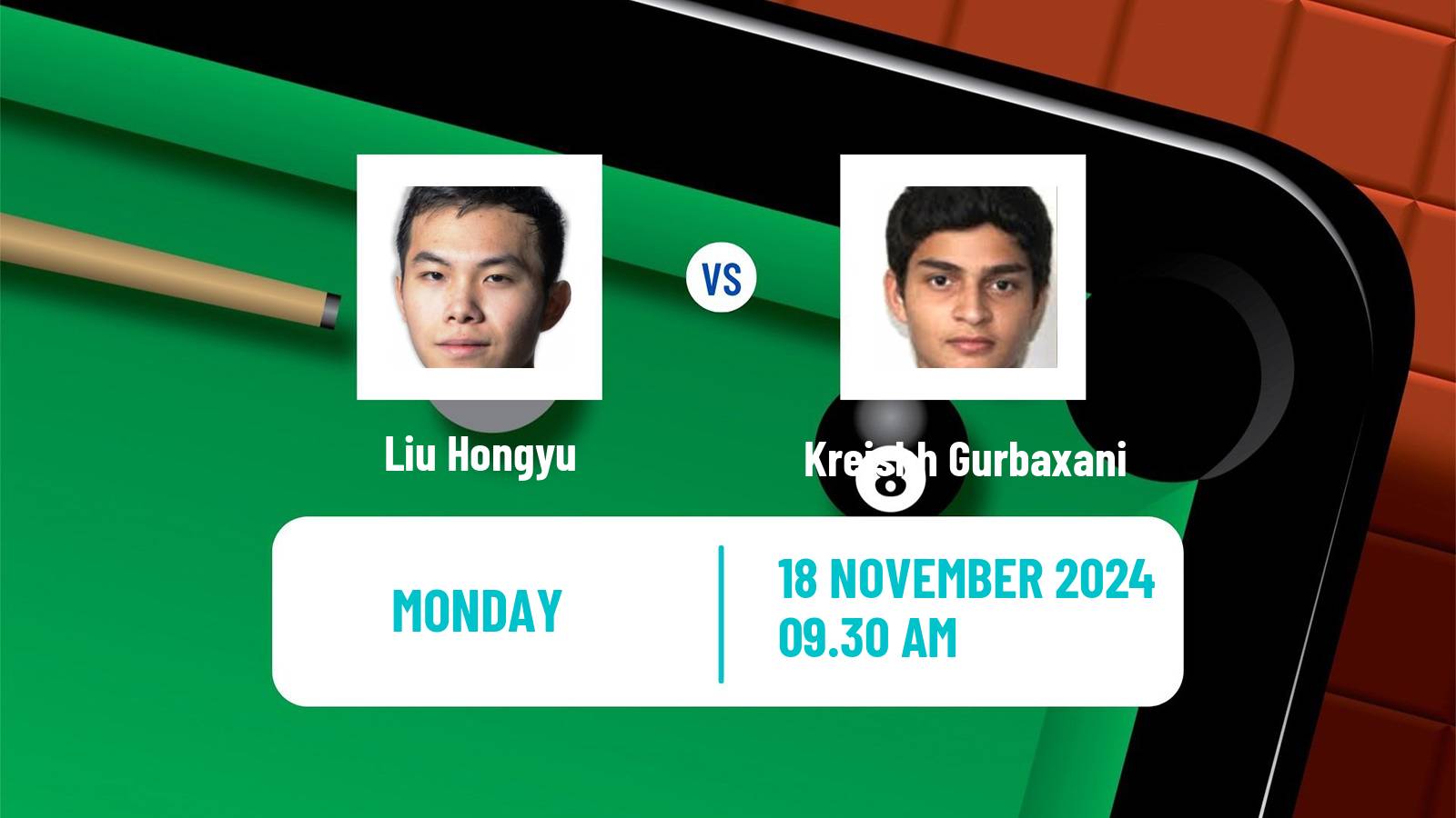 Snooker Uk Championship Liu Hongyu - Kreishh Gurbaxani