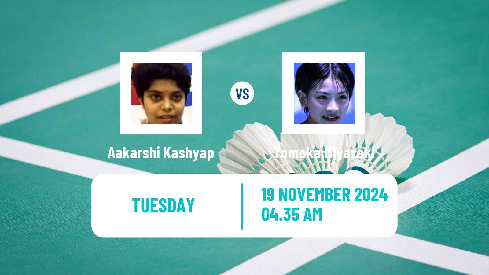 Badminton BWF World Tour China Masters 3 Women Aakarshi Kashyap - Tomoka Miyazaki