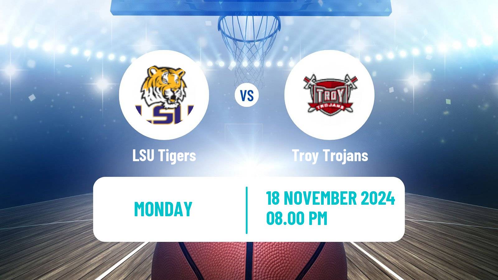 Basketball NCAA College Basketball Women LSU Tigers - Troy Trojans