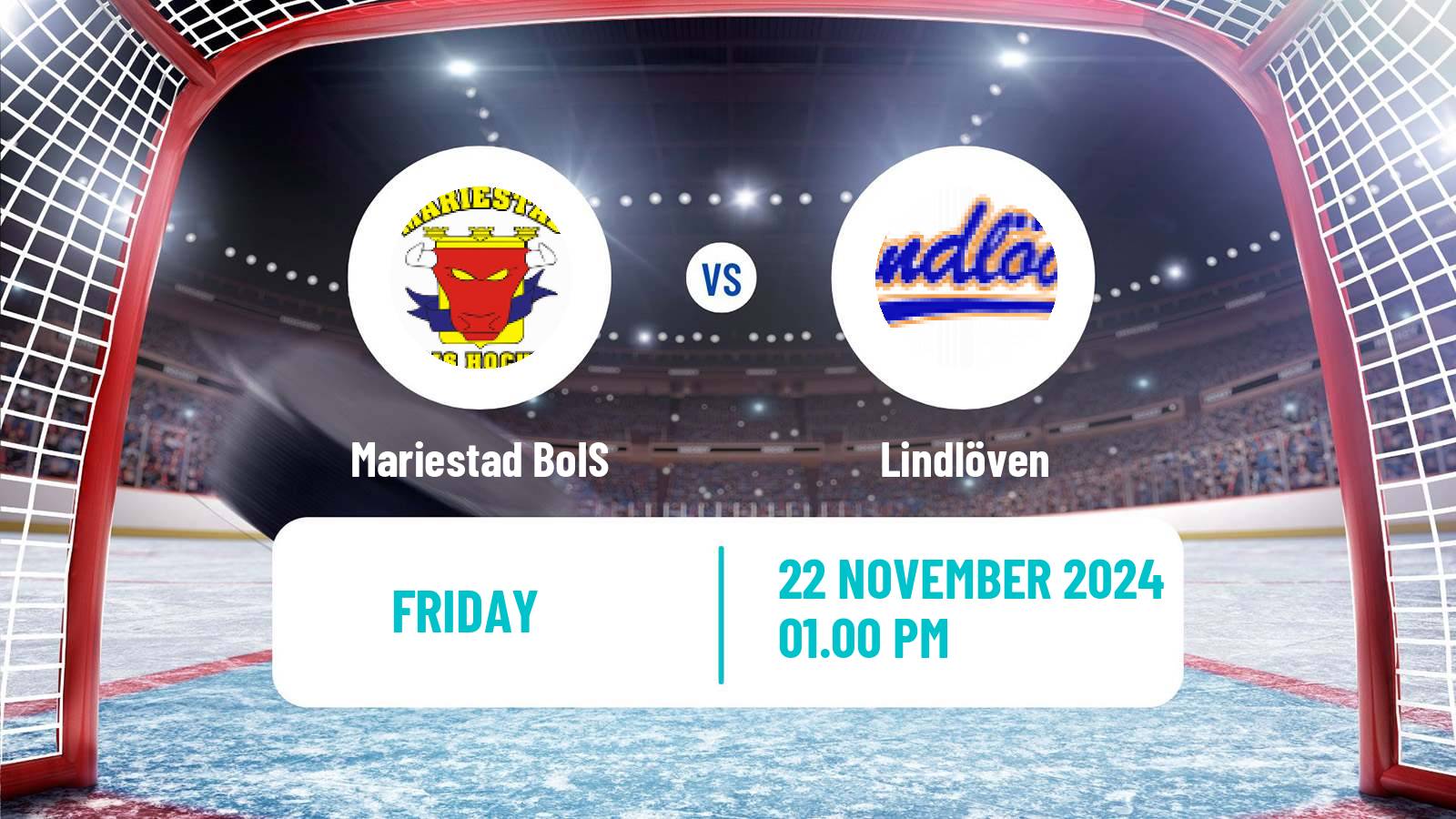 Hockey Swedish HockeyEttan Vastra Mariestad BoIS - Lindlöven