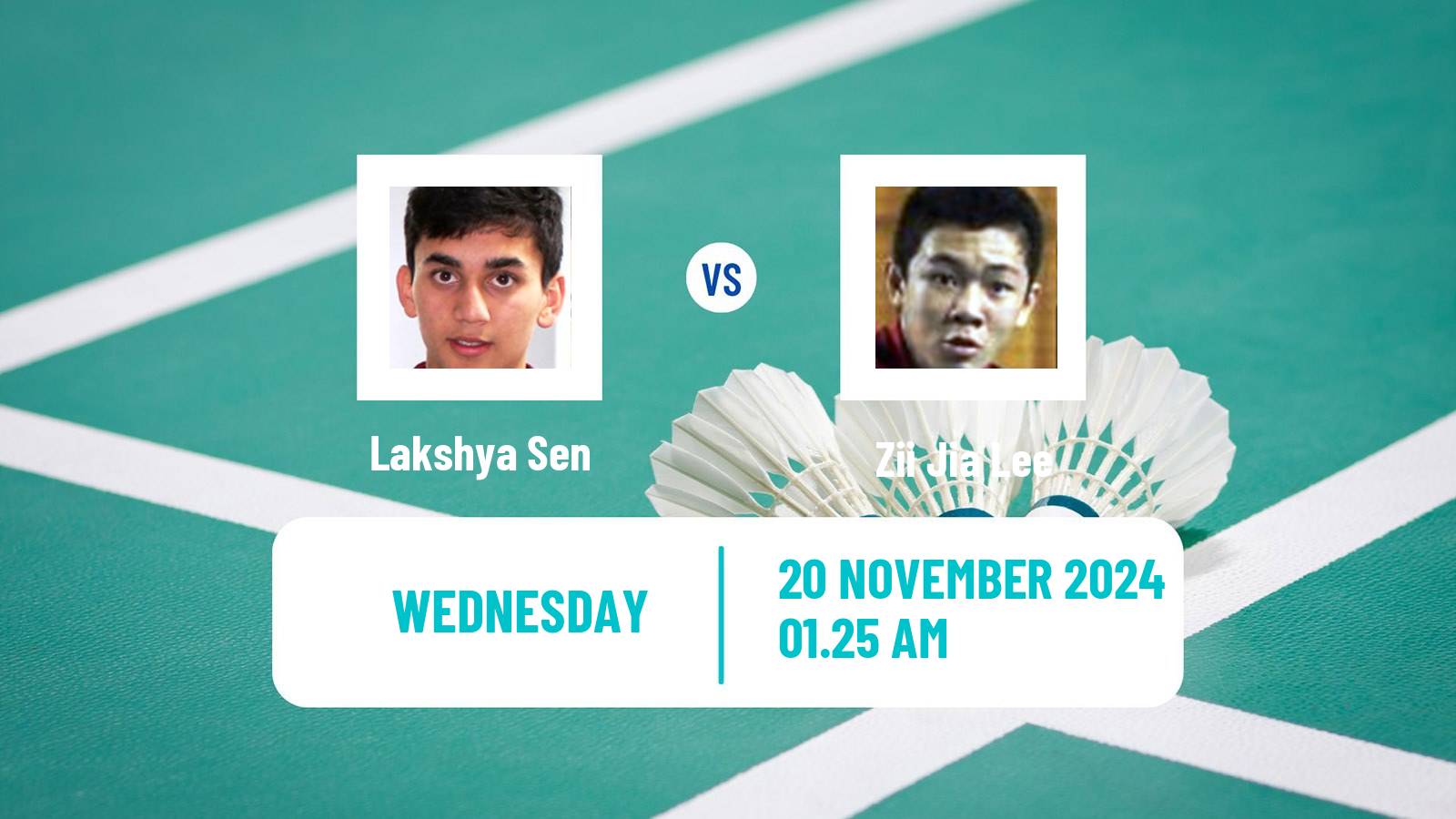 Badminton BWF World Tour China Masters 3 Men Lakshya Sen - Zii Jia Lee