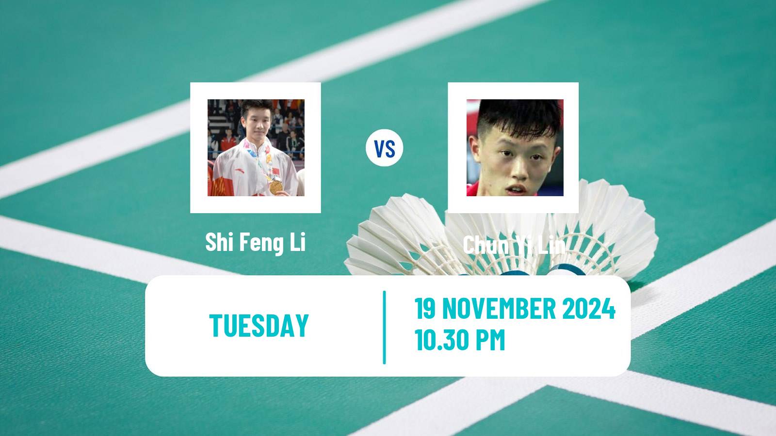 Badminton BWF World Tour China Masters 3 Men Shi Feng Li - Chun Yi Lin