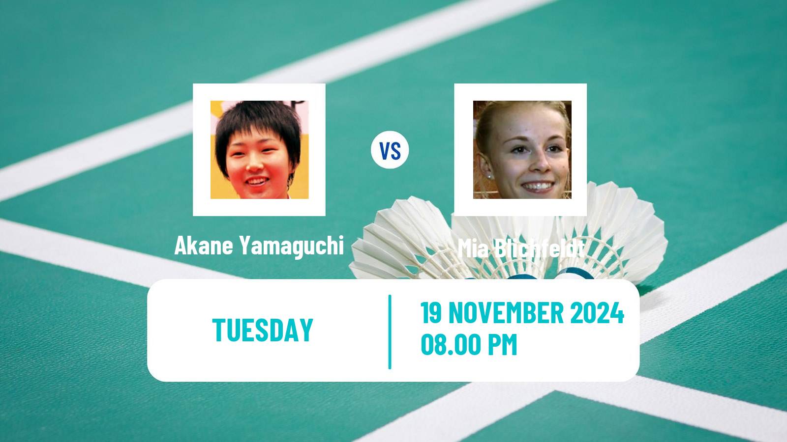 Badminton BWF World Tour China Masters 3 Women Akane Yamaguchi - Mia Blichfeldt