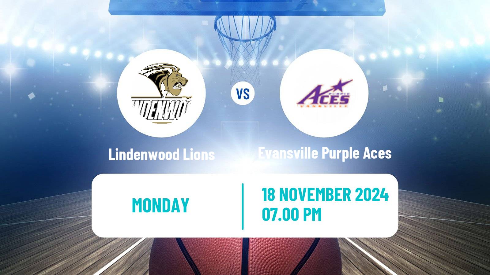 Basketball NCAA College Basketball Women Lindenwood Lions - Evansville Purple Aces