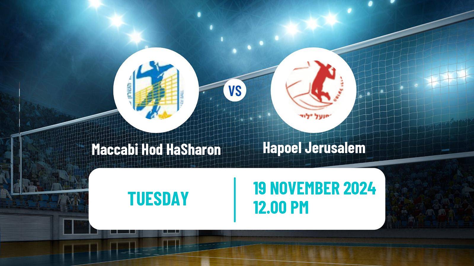 Volleyball Israeli Premier League Volleyball Maccabi Hod HaSharon - Hapoel Jerusalem