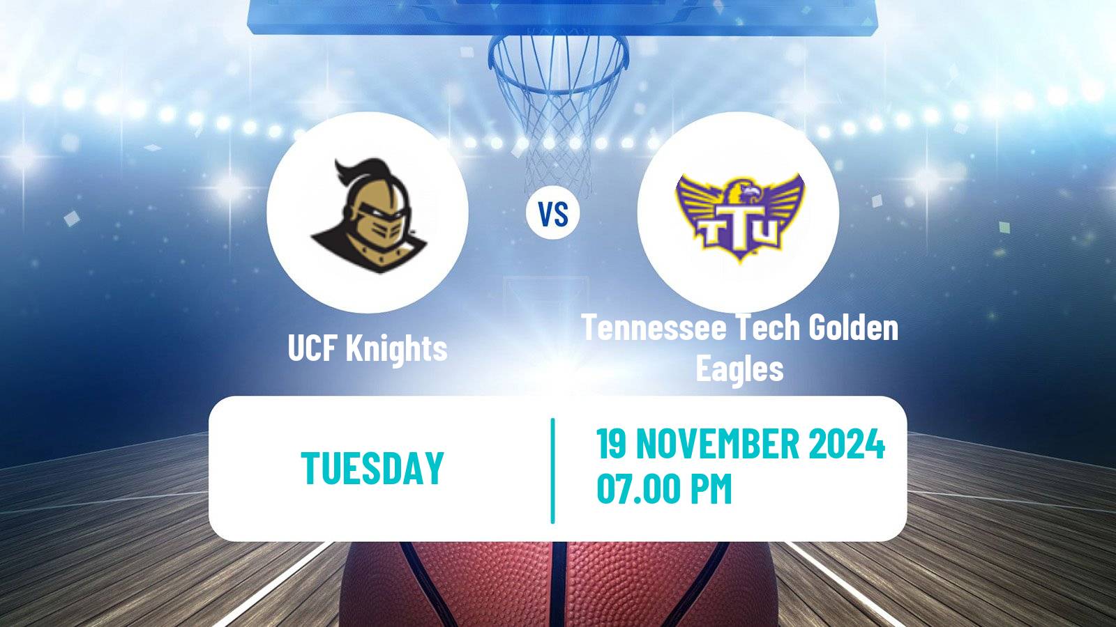 Basketball NCAA College Basketball UCF Knights - Tennessee Tech Golden Eagles