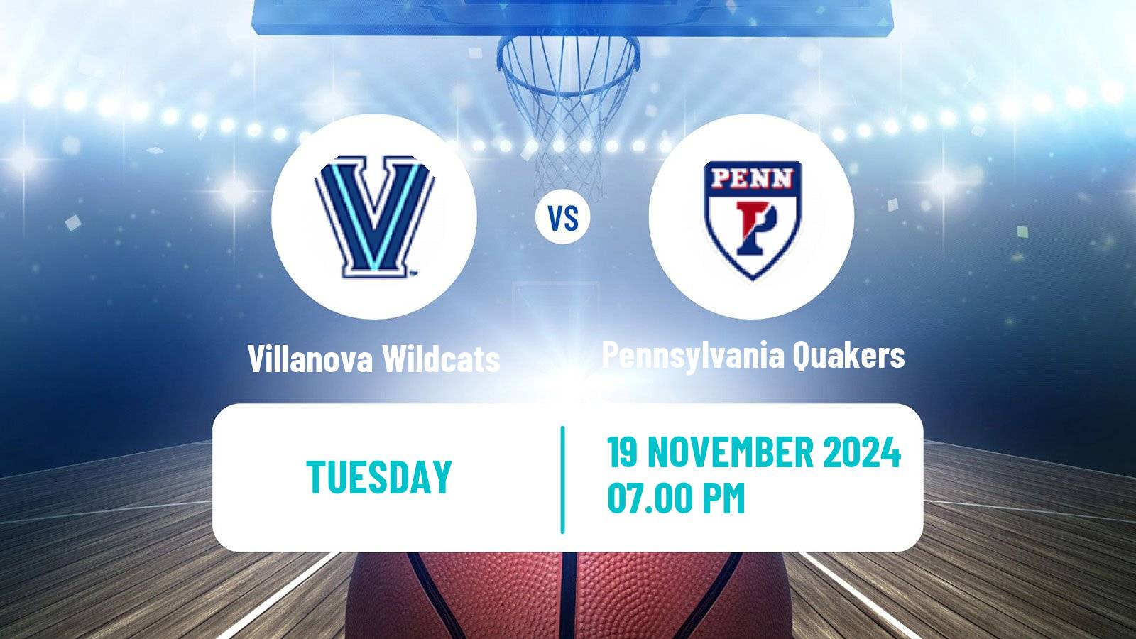 Basketball NCAA College Basketball Villanova Wildcats - Pennsylvania Quakers