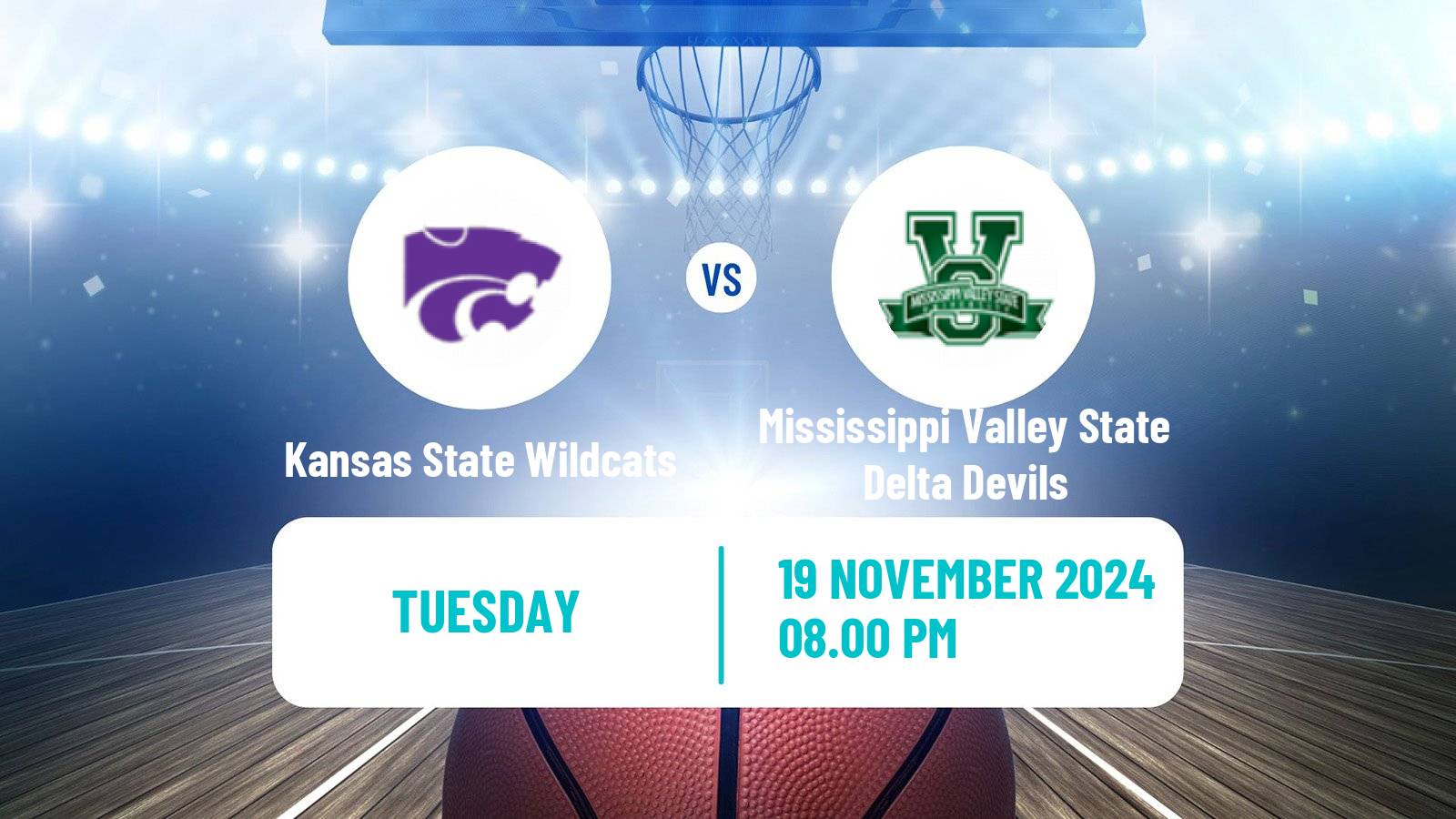 Basketball NCAA College Basketball Kansas State Wildcats - Mississippi Valley State Delta Devils