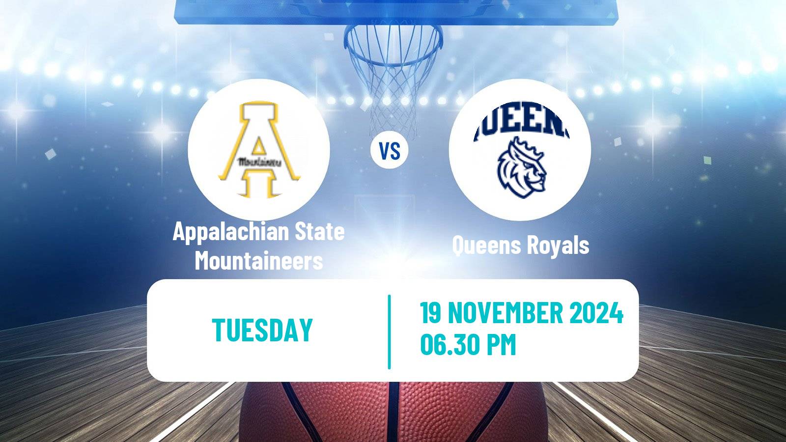 Basketball NCAA College Basketball Appalachian State Mountaineers - Queens Royals