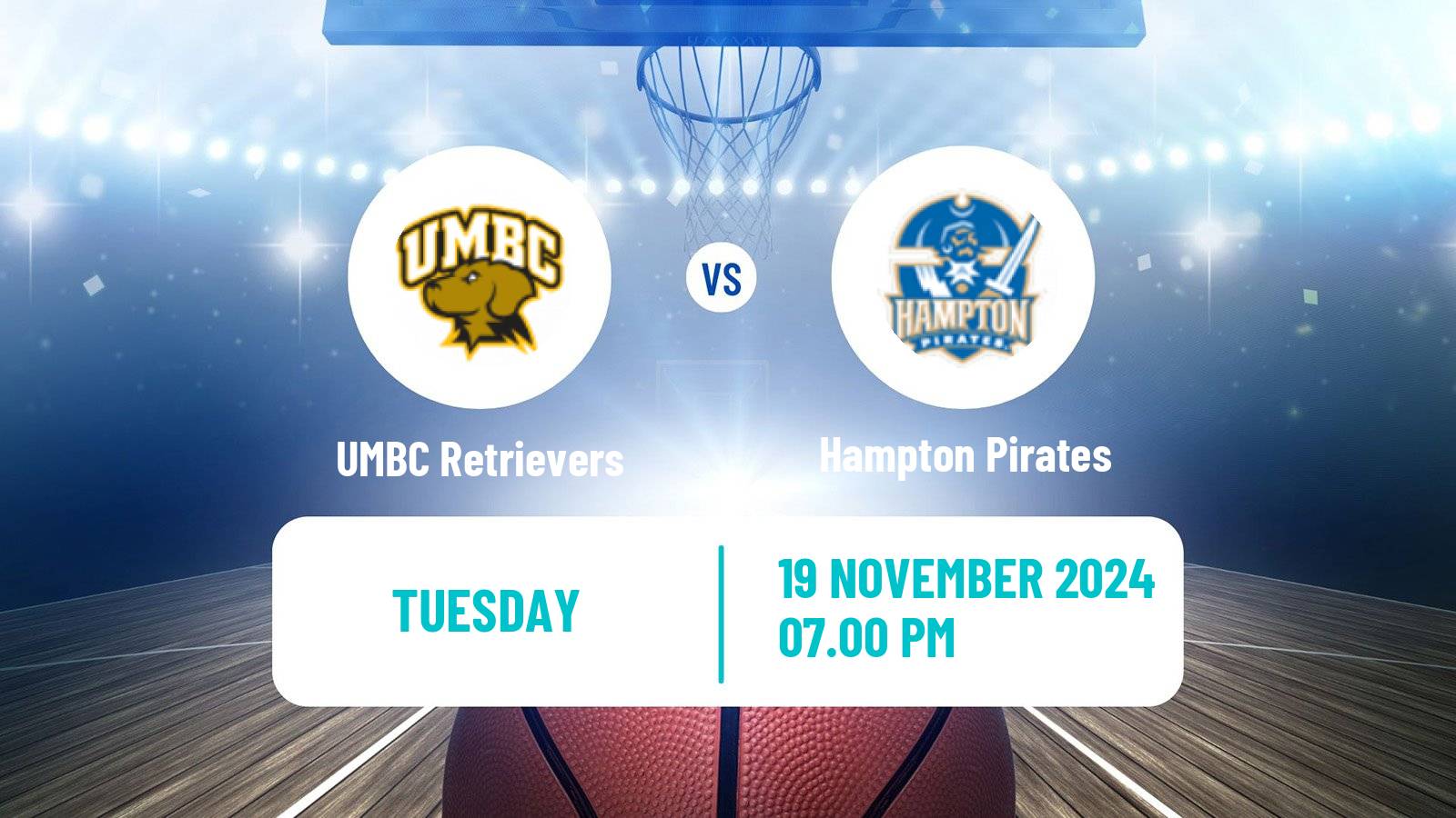 Basketball NCAA College Basketball UMBC Retrievers - Hampton Pirates