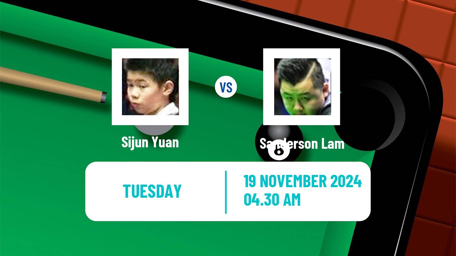 Snooker Uk Championship Sijun Yuan - Sanderson Lam