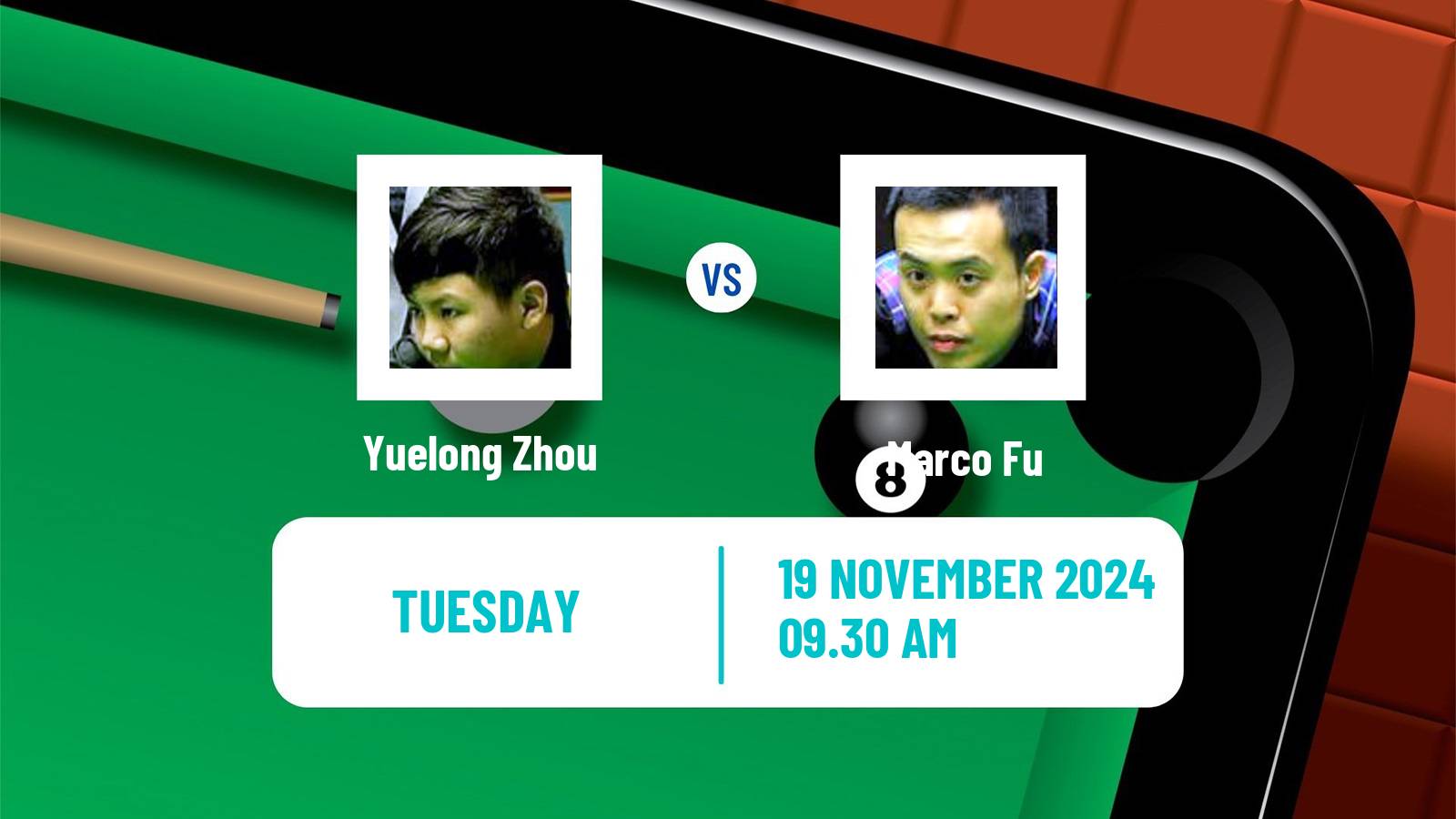 Snooker Uk Championship Yuelong Zhou - Marco Fu