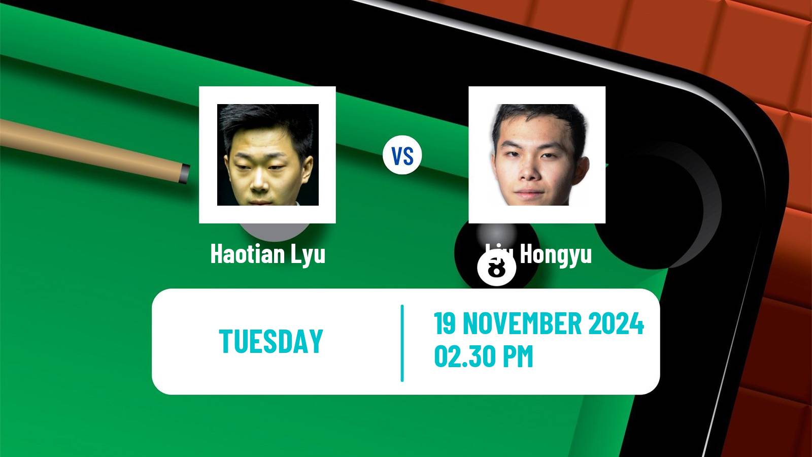 Snooker Uk Championship Haotian Lyu - Liu Hongyu