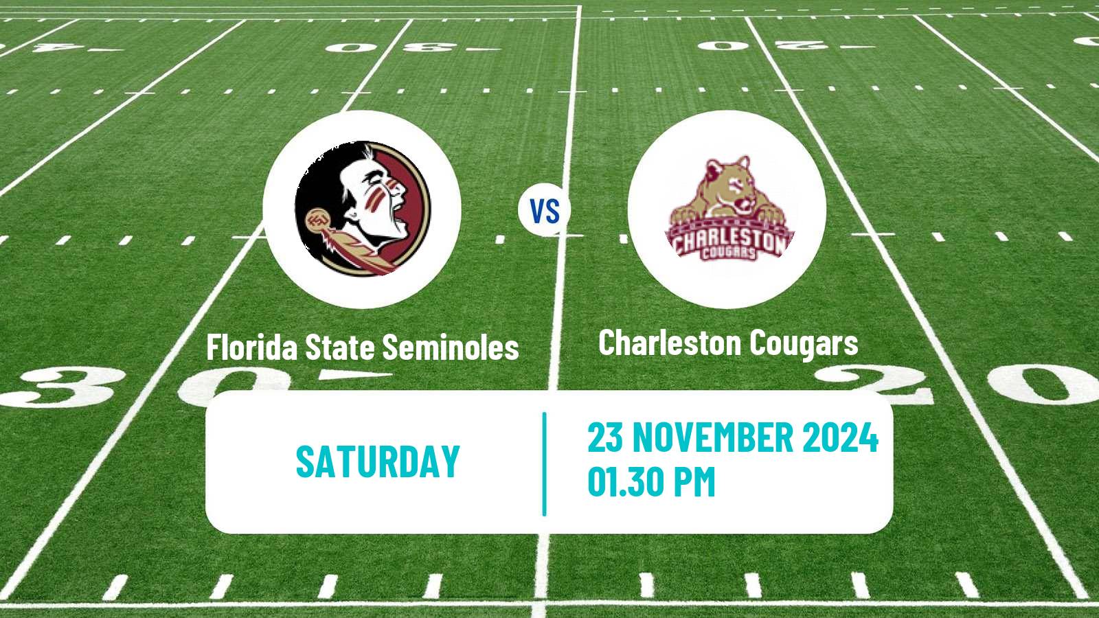 American football NCAA College Football Florida State Seminoles - Charleston Cougars