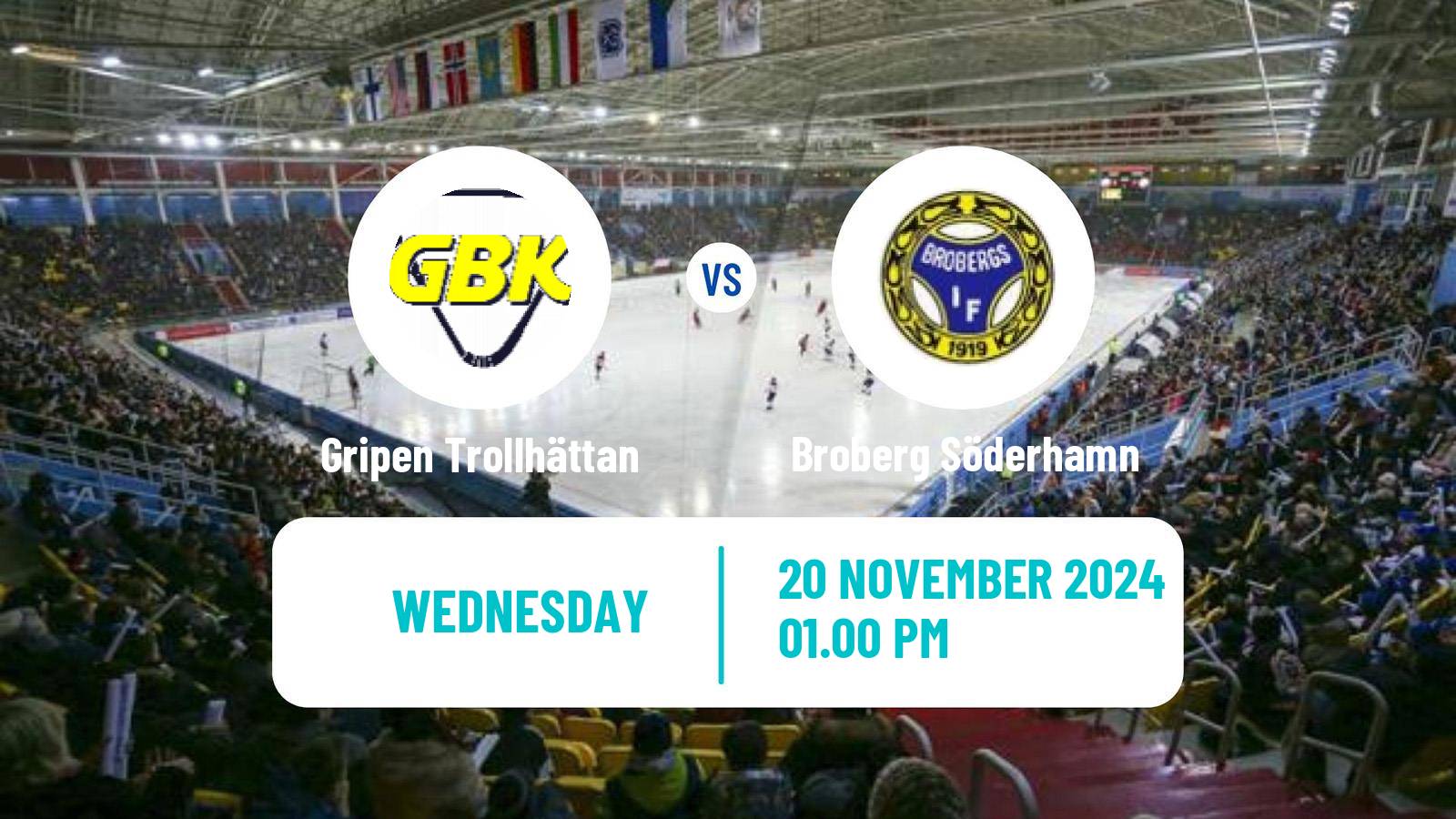 Bandy Swedish Elitserien Bandy Gripen Trollhättan - Broberg Söderhamn