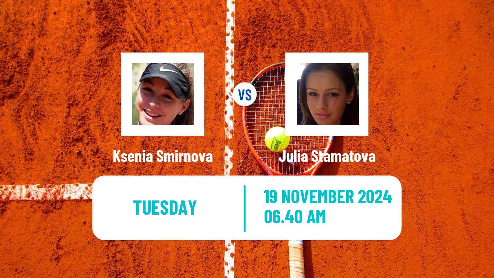 Tennis ITF W15 Monastir 45 Women Ksenia Smirnova - Julia Stamatova