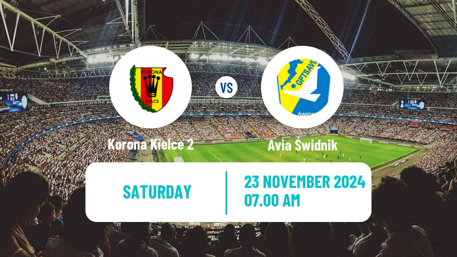 Soccer Polish Division 3 - Group IV Korona Kielce 2 - Avia Świdnik