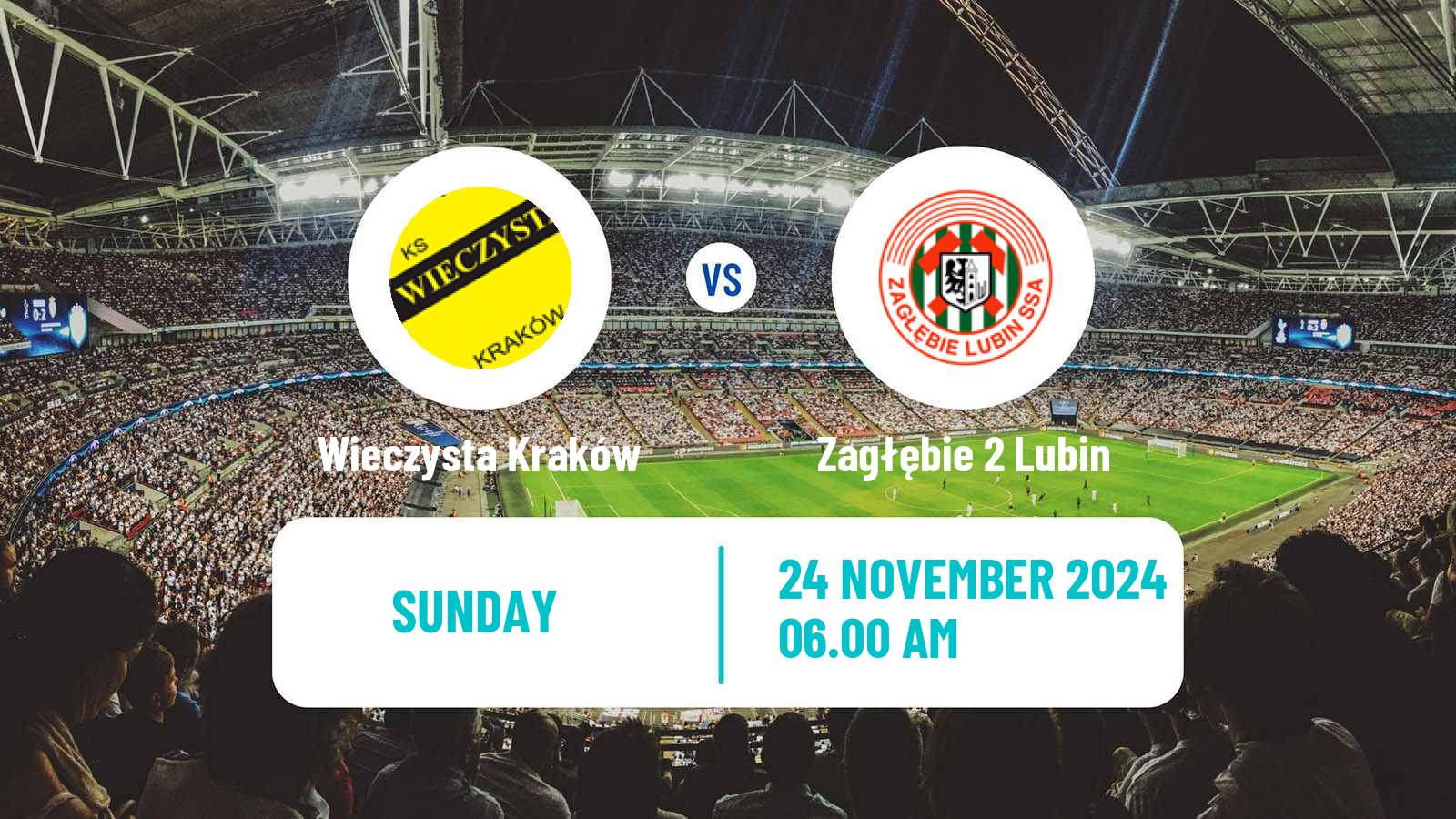 Soccer Polish Division 2 Wieczysta Kraków - Zagłębie 2 Lubin