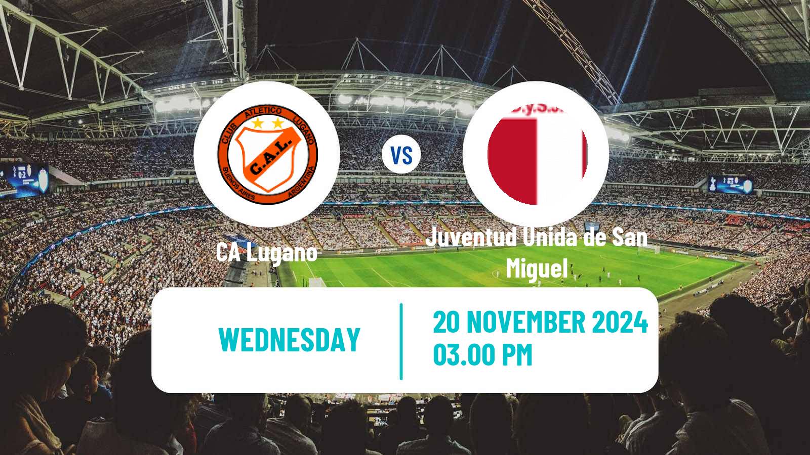 Soccer Argentinian Primera C Lugano - Juventud Unida de San Miguel