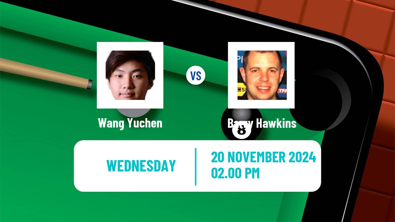 Snooker Uk Championship Wang Yuchen - Barry Hawkins