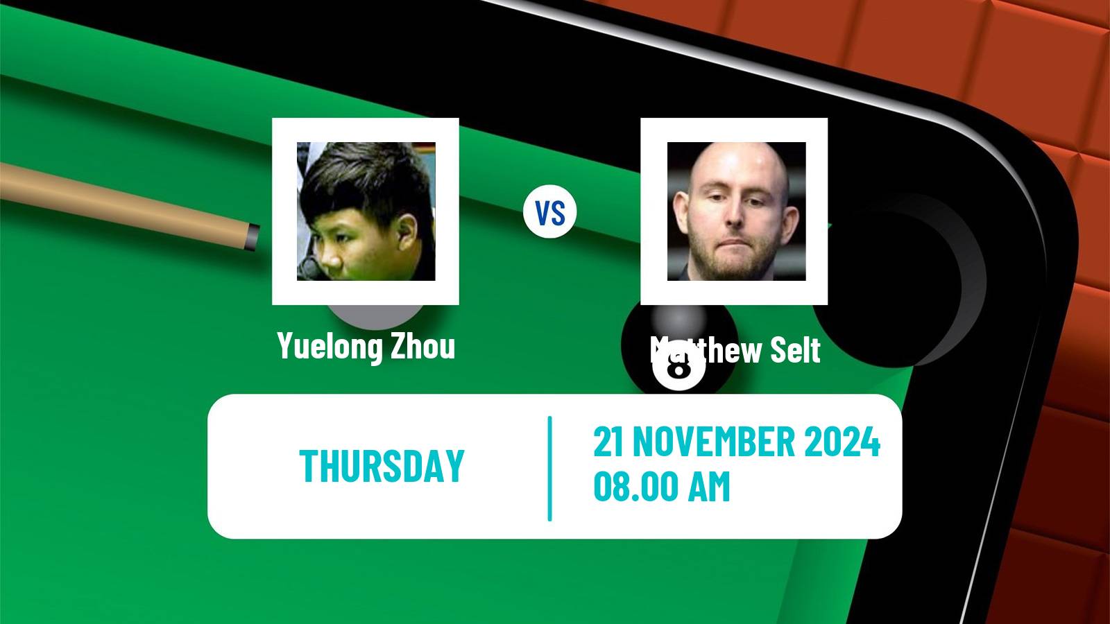 Snooker Uk Championship Yuelong Zhou - Matthew Selt