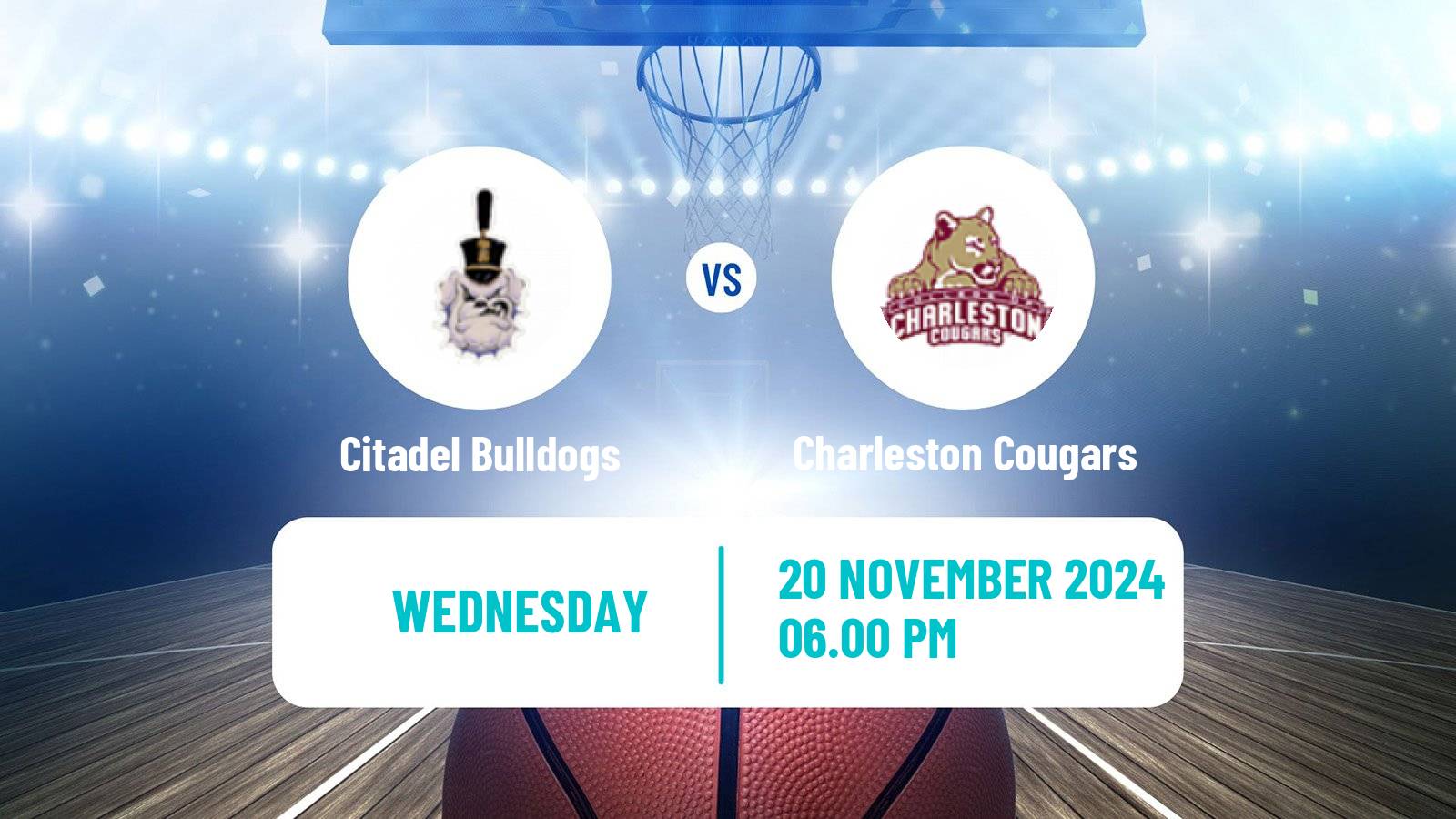 Basketball NCAA College Basketball Citadel Bulldogs - Charleston Cougars