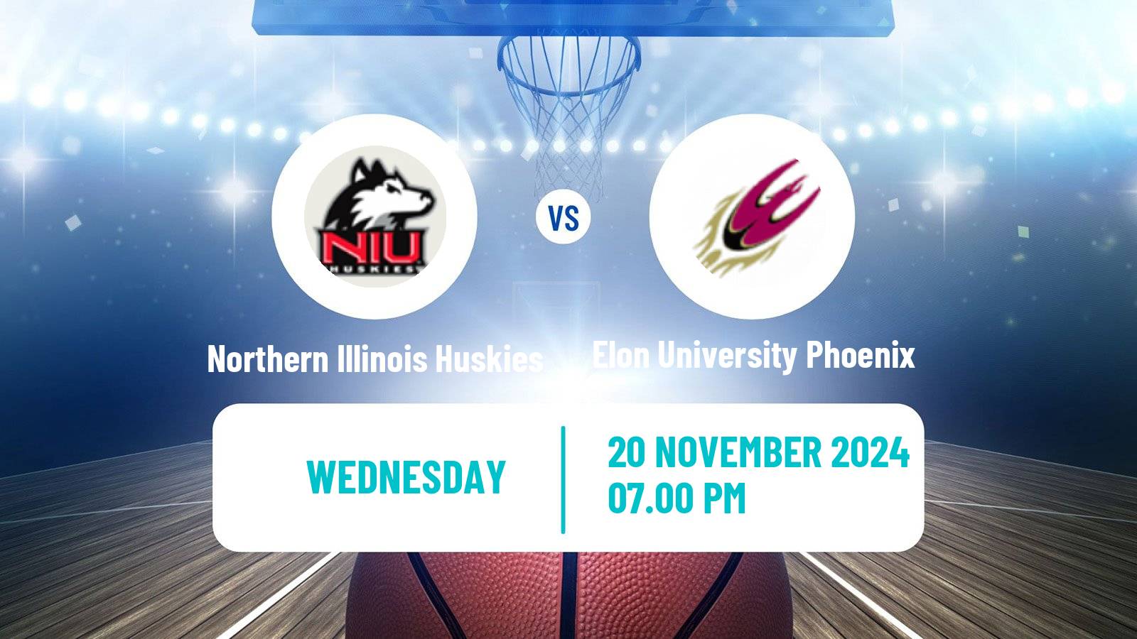 Basketball NCAA College Basketball Northern Illinois Huskies - Elon University Phoenix