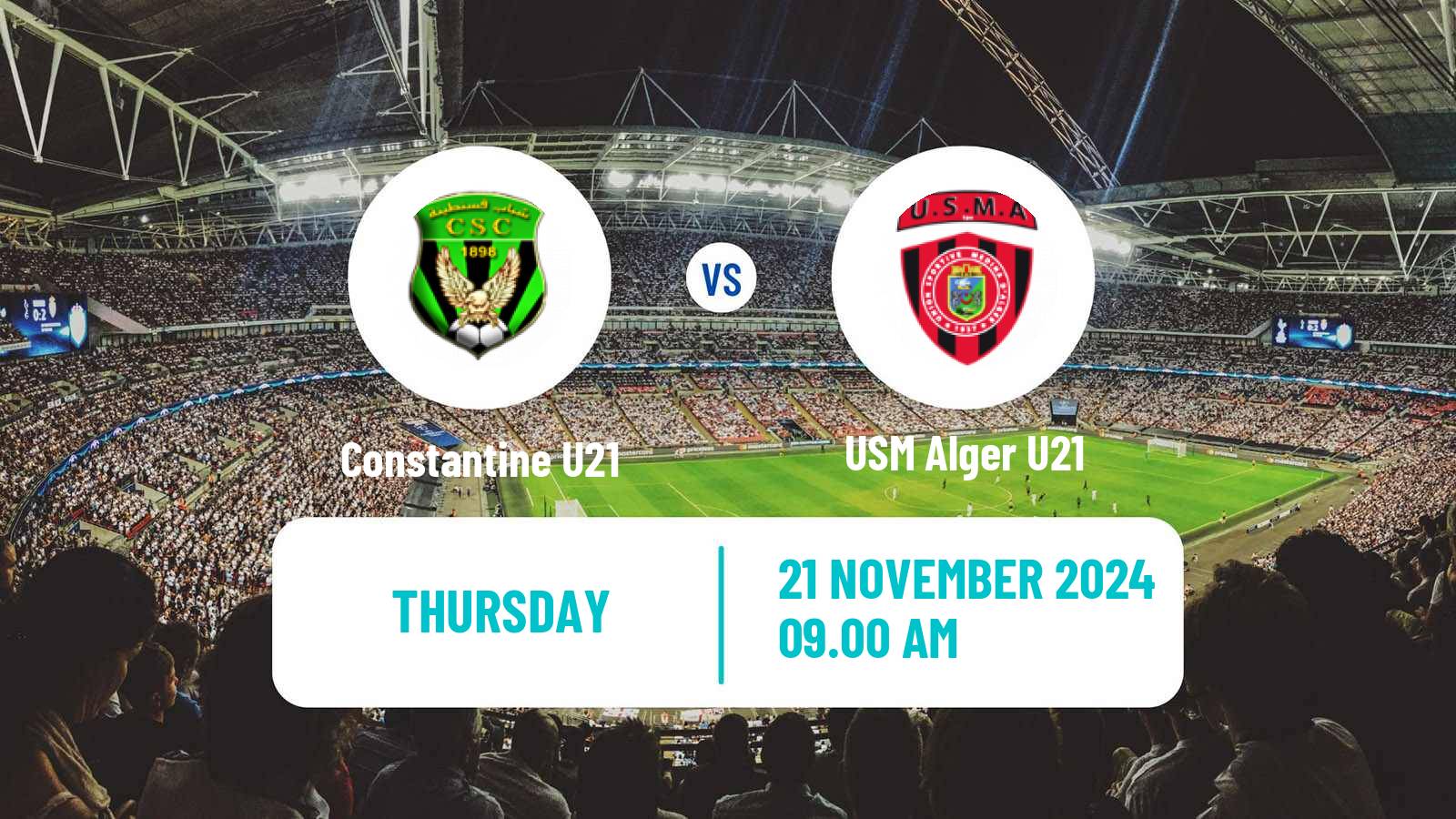 Soccer Algerian Ligue U21 Constantine U21 - USM Alger U21