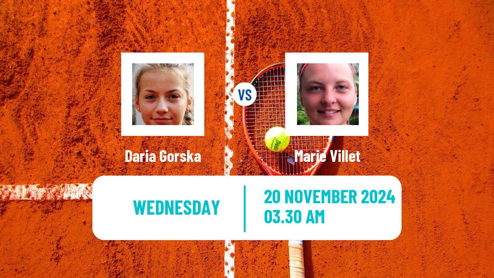 Tennis ITF W15 Monastir 45 Women Daria Gorska - Marie Villet