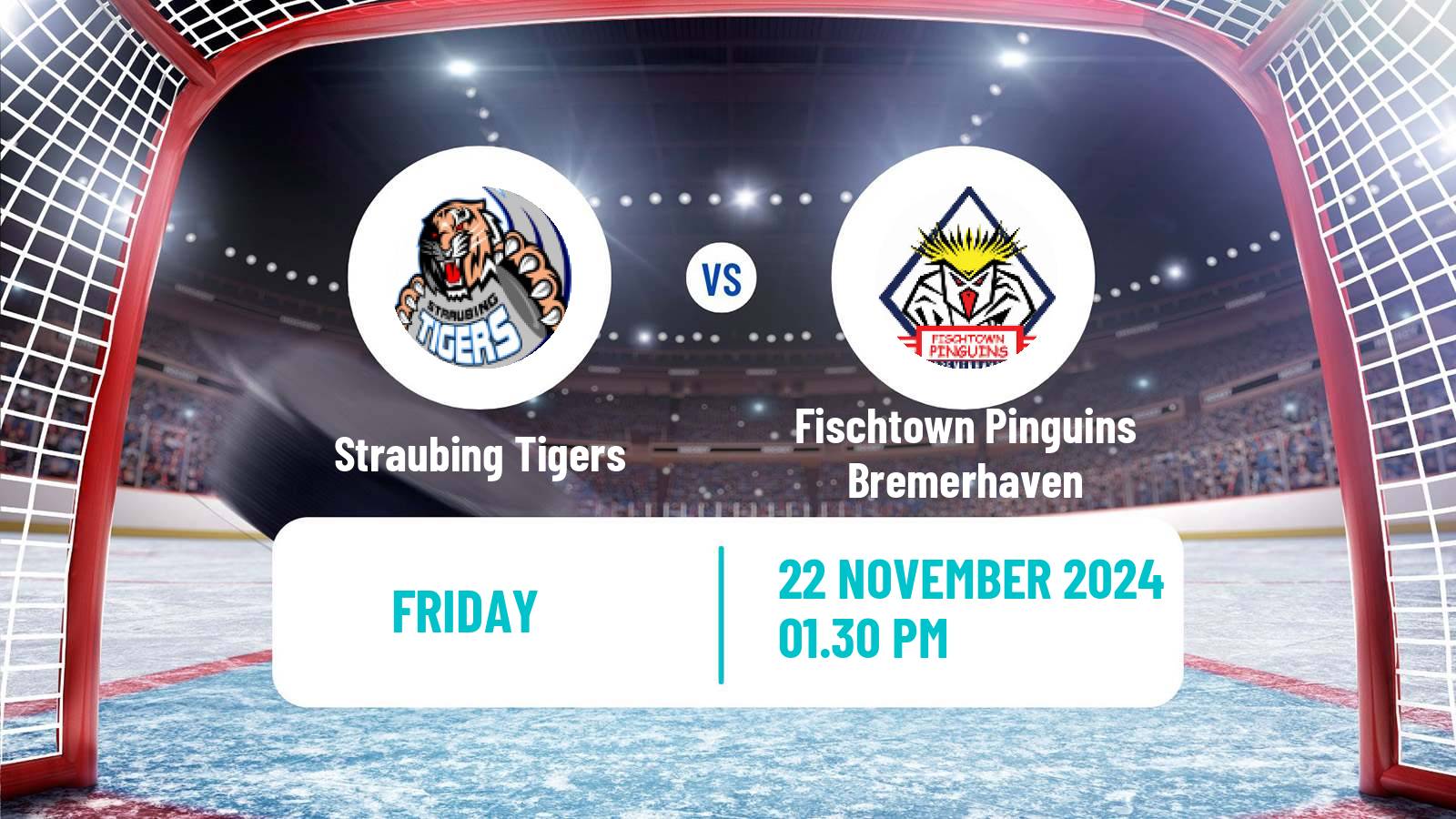 Hockey German Ice Hockey League Straubing Tigers - Fischtown Pinguins Bremerhaven