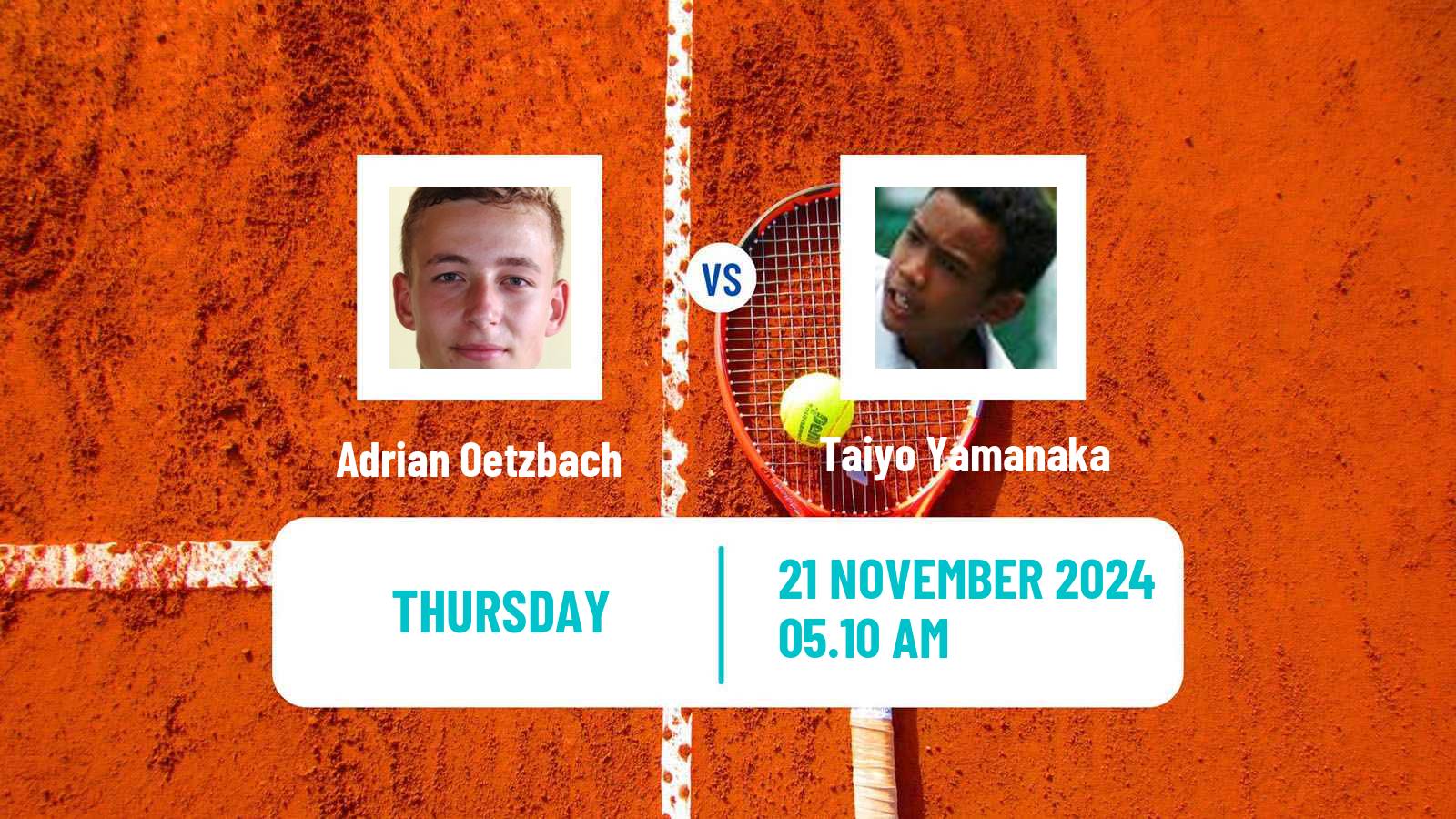 Tennis ITF M15 Monastir 47 Men Adrian Oetzbach - Taiyo Yamanaka