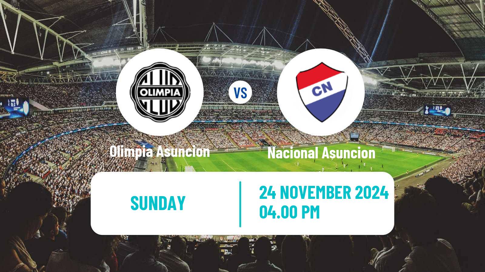 Soccer Paraguayan Primera Division Olimpia Asuncion - Nacional Asuncion