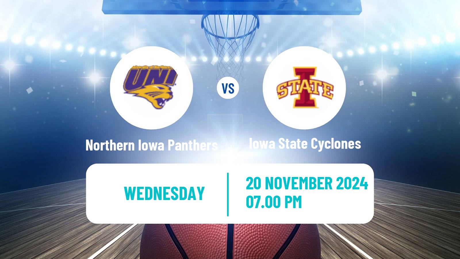 Basketball NCAA College Basketball Women Northern Iowa Panthers - Iowa State Cyclones