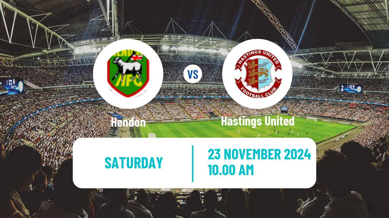 Soccer English Isthmian League Premier Division Hendon - Hastings United