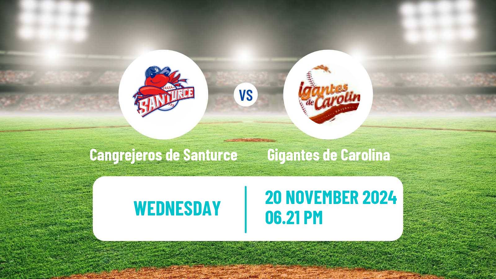 Baseball LBPRC Cangrejeros de Santurce - Gigantes de Carolina