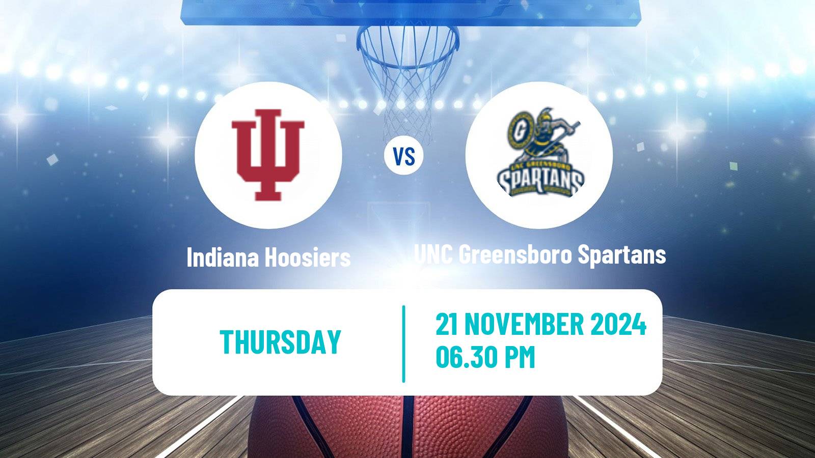 Basketball NCAA College Basketball Indiana Hoosiers - UNC Greensboro Spartans