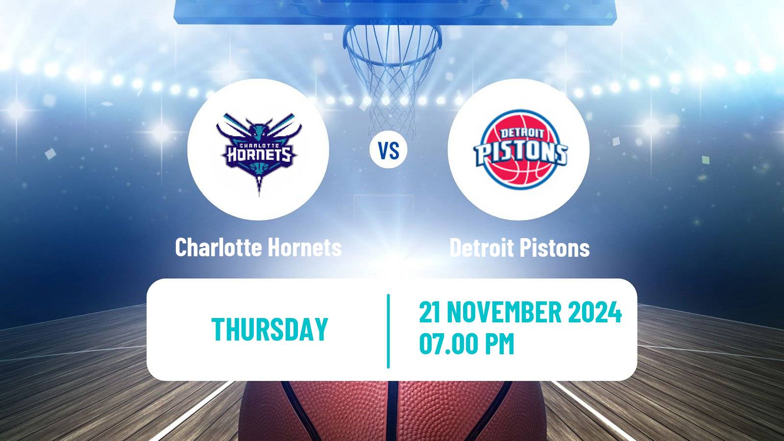 Basketball NBA Charlotte Hornets - Detroit Pistons