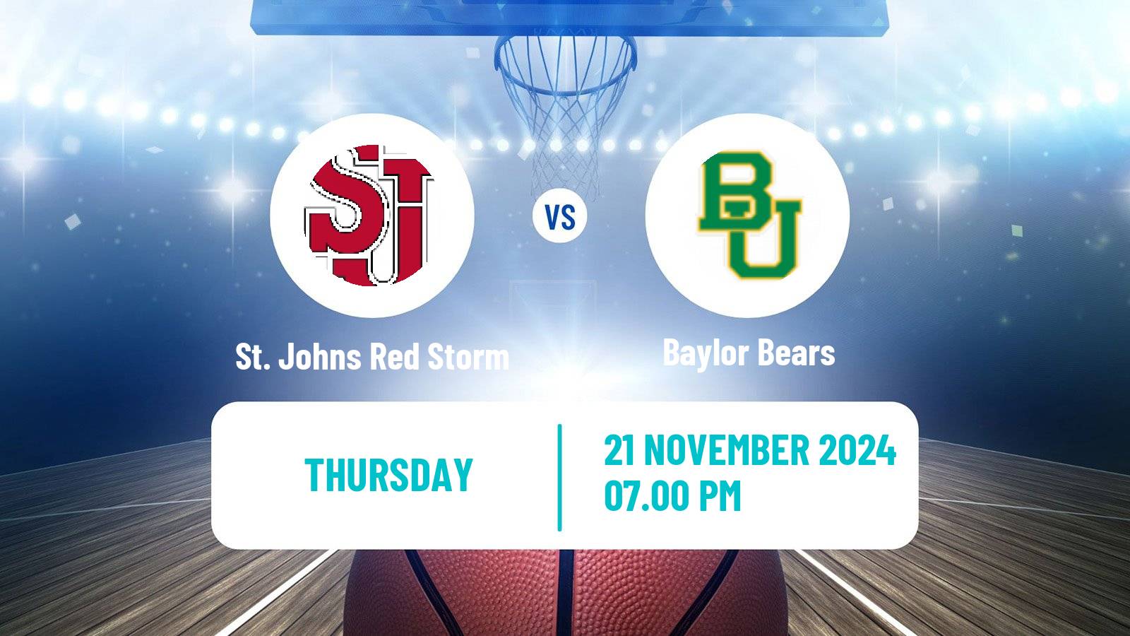 Basketball NCAA College Basketball St. Johns Red Storm - Baylor Bears