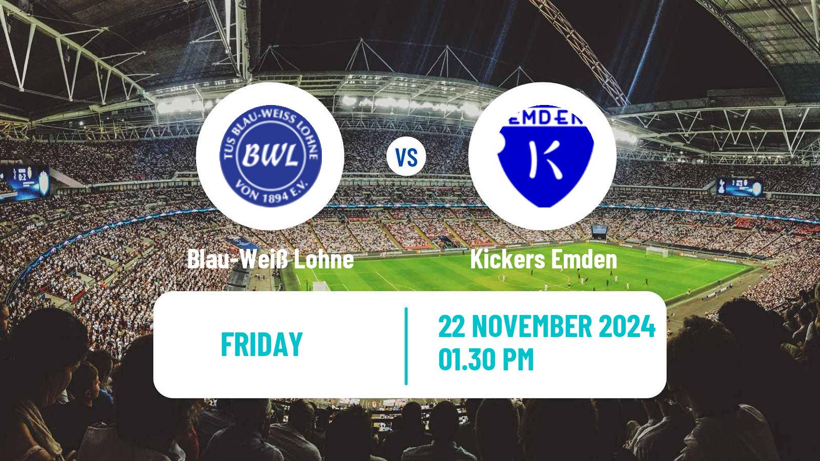 Soccer German Regionalliga North Blau-Weiß Lohne - Kickers Emden